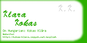 klara kokas business card